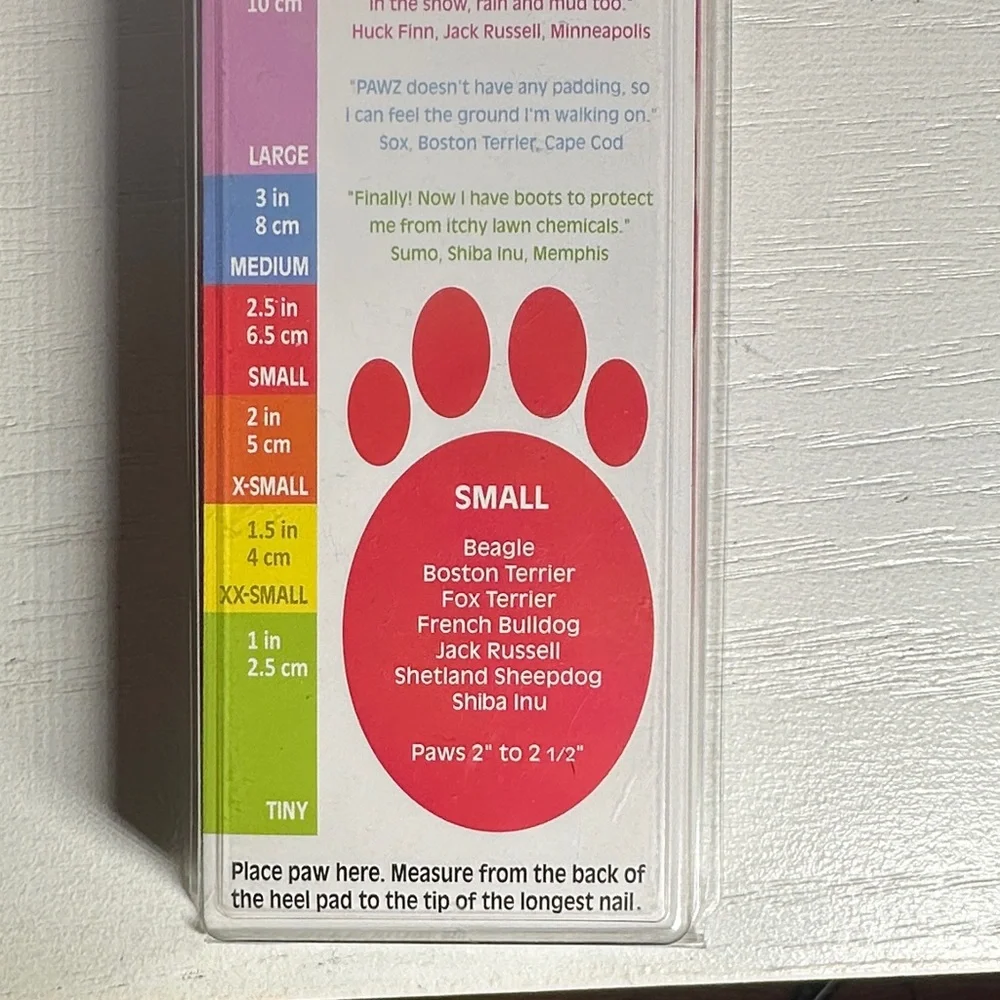 PAWZ Vibrant Red Dog Boots NWT set of 12 size small